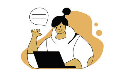 woman working on laptop