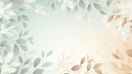 Beautiful bright abstract background with organic leaves as walpaper background illustration with copy space