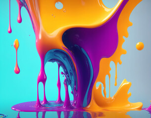 splash 3d paint poster modern background. Liquid forms	