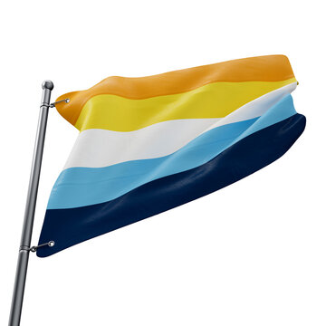 3D flag of the Aroace pride with transparent background