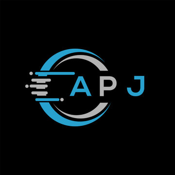 APJ letter logo abstract design. APJ unique design, APJ letter logo design on black background. APJ creative initials letter logo concept. APJ letter design.APJ
