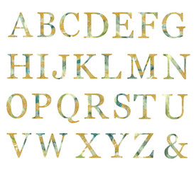 Gold and Green umbers set. Perfectly for wedding invitations, greeting card, logo, poster and other design.