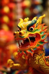 Chinese Dragon New Year 3D render style. AI Generated.