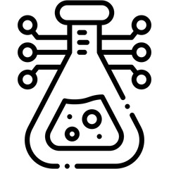 Vector Icon Virtual Lab, Flask, Laboratory, Chemistry, Science, Experiment