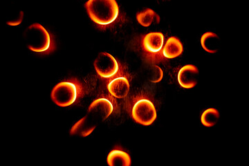 Beautiful liquid fire texture on black background