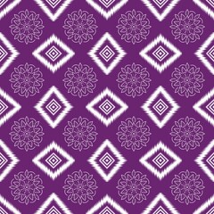 
Ikat seamless pattern ethnic oriental traditional background used color purple and white design for carpet,curtain,clothing, wrapping paper,wallpaper,texture,textiles,tile,fabric , batik.