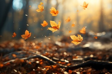 autumn leaves in the forest