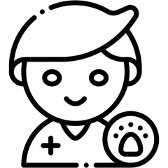 Vector Icon Veterinarian, Job, Doctor, Pet, Grooming, Profession