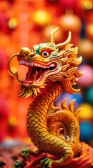 Fototapeta premium Chinese Dragon New Year 3D render style. AI Generated.