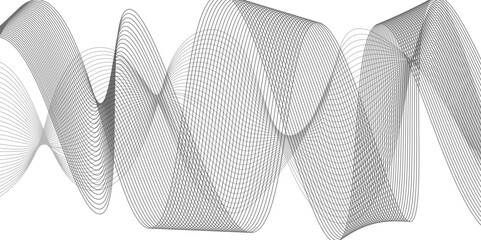 Abstract White and black wavy lines and geometric design and modern grid background . Geometric design used for parallel lines pattern and Digital landscape for presentations. background