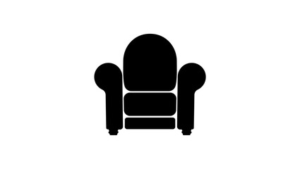 Armchair black isolated silhouette