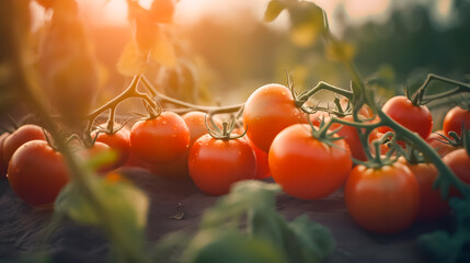 Banner greenhouse to grow tomatoes . Concept technology innovations farming - obrazy, fototapety, plakaty