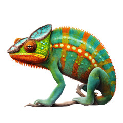 Chameleon isolated on transparent background