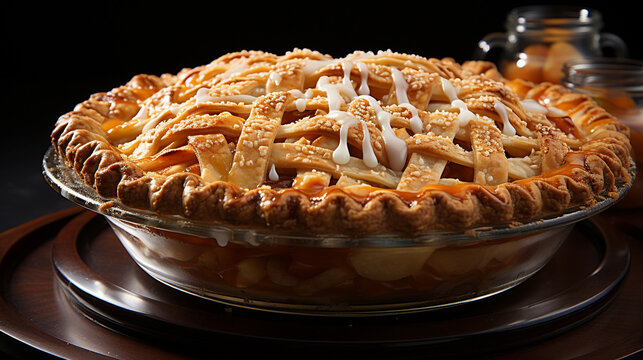homemade apple pie HD 8K wallpaper Stock Photographic Image