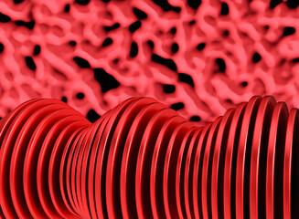 Red abstract background image technology 3d