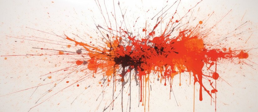 Using a grunge brush and red ink the alpha artist created an isolated Halloween drawing on the wall splattering blood like paint in a natural splash effect to add a vivid burst of color