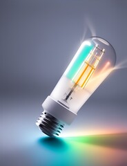 Colorful lamp, thought idea, light. Generative ai