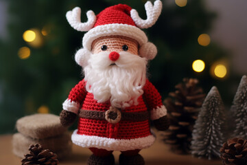 Crochet Christmas decoration - diy craft project - reindeer santa claus