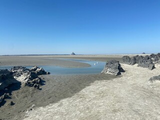 Marée basse au Mont Saint Michel