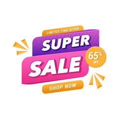 Colorful super sale background banner design