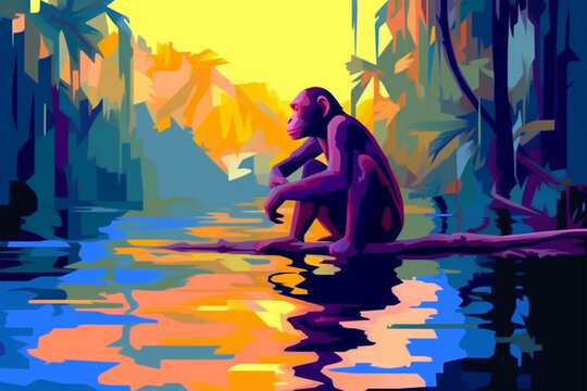 wpap stail monkey in the river