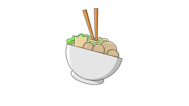 animated video of a bowl of noodles icon