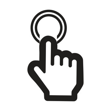 Modern click button with computer mouse cursor web; vector click here button with hand pointer clicking