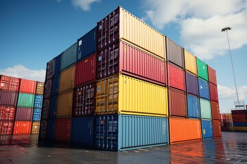Fototapeta premium cargo containers in port