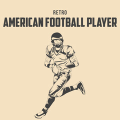 Retro American Football Player