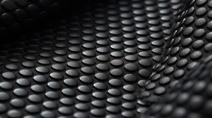 Black soccer fabric texture with air mesh. Sportswear background