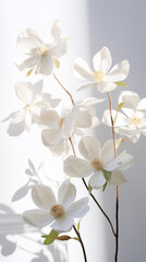 Beautiful magnolia flower bouquet on light background.
