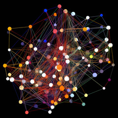 Interconnected Complexity: A Visualization of Network Nodes,abstract background,network connection