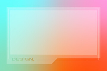 Futuristic square gradient background. Social media frame vector illustration.