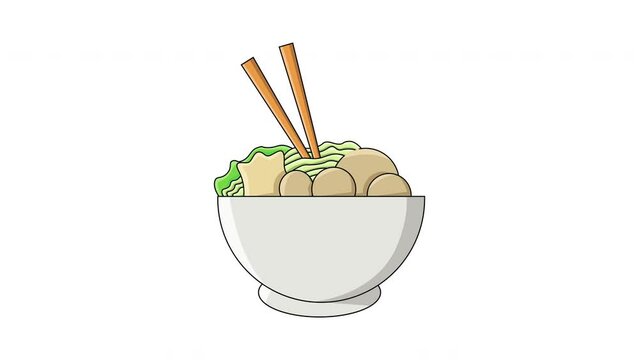 animated video forming of a bowl of meatballs icon