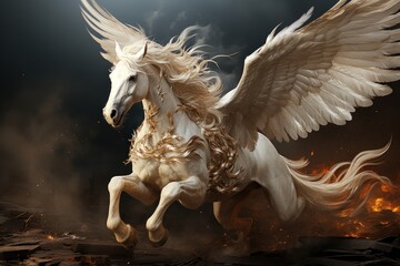 white horse with wings