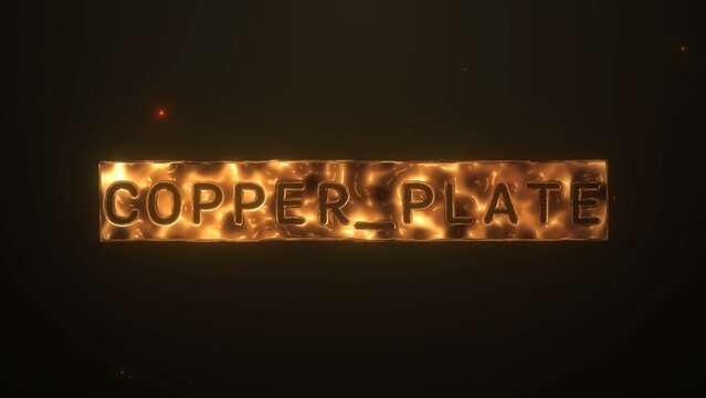 Copper Metal Plate Text Title Intro