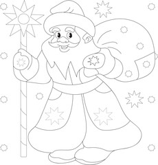 Christmas old man adults and kids coloring page