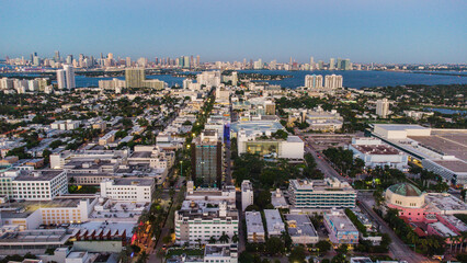 aerial view of the miami south florida usa