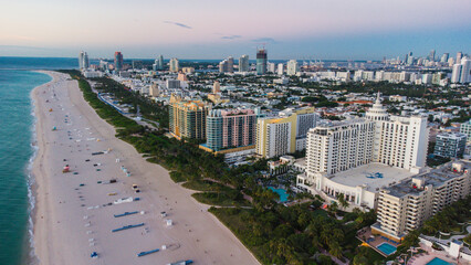 aerial view of the miami south florida usa