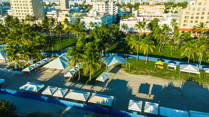 Architecture of Ocean Drive in South Miami Beach. Photo made in Miami, FL, USA in 18 Oct 2023.