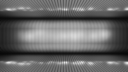 A beautiful background in the form of metallic curved lines. 3d render
