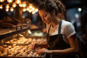 woman in a bakery