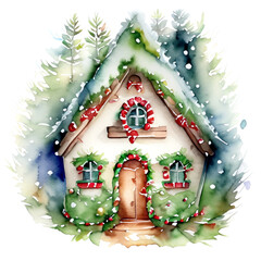Świąteczna chatka ilustracja