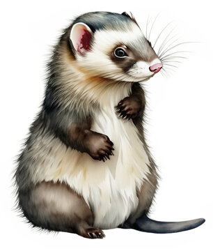 Namalowana fretka ilustracja