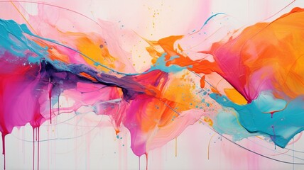 a silky background featuring vibrant, abstract splashes of color, resembling an artist's canvas splattered with paint, evoking a sense of creativity and artistic expression.