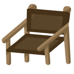 Camping chair The legs of the chair are made of wood.

