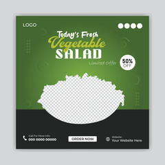 Salad social media promotion and  banner post design template