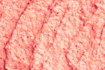 Fruit yogurt ice cream. Smoothies from fresh fruits and berries. Ice cream texture. Delicious sweet dessert close-up as a background.