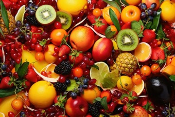 fruits and berries - obrazy, fototapety, plakaty