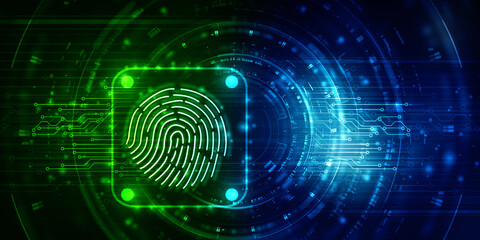 Fingerprint Scanning Technology Concept 2d Illustration